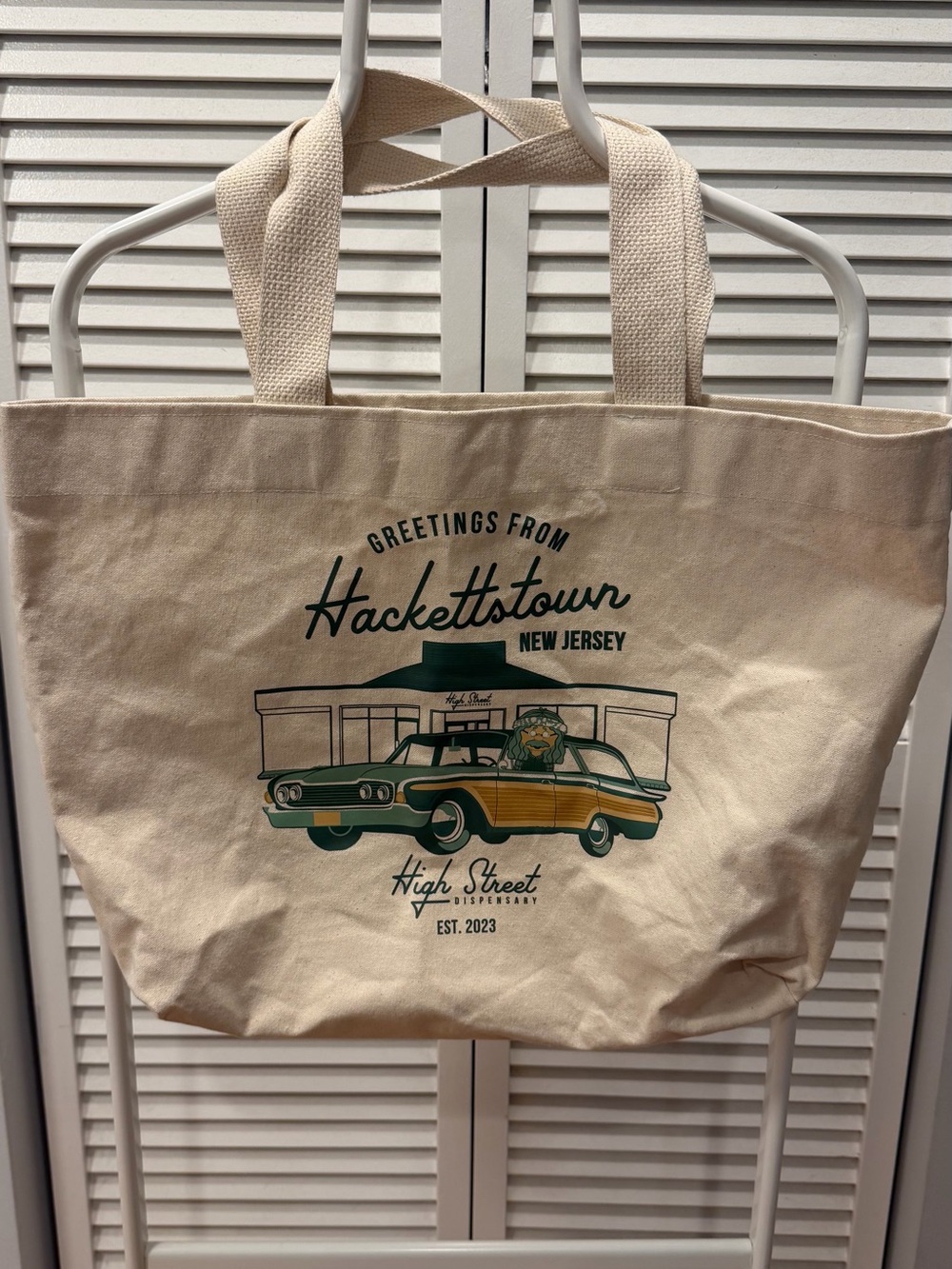 High Street Dispensary Hackettstown NJ Canvas Tote Bag Bayside Made in USA